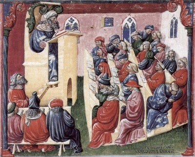 Henry Of Germany Delivering A Lecture To University Students In Bologna By Laurentius De Voltolina