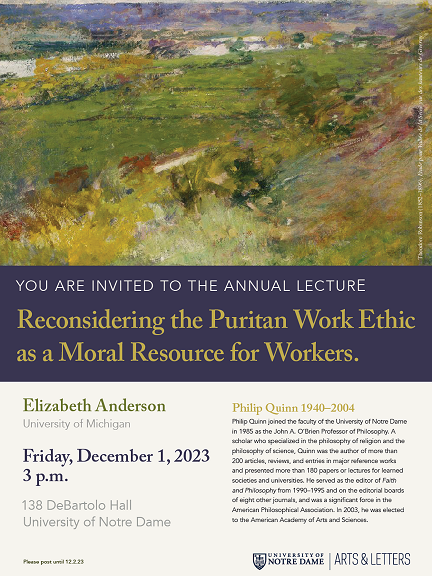 Elizabeth Anderson Quinn Lecture